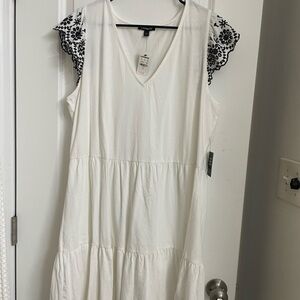 Express White V-Neck Dress